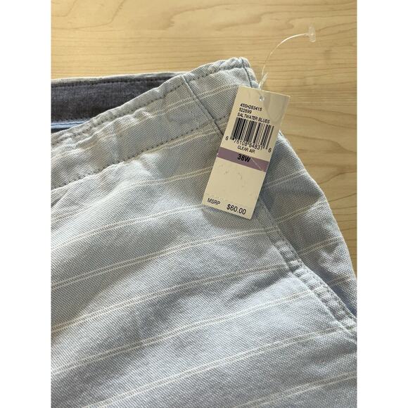 Izod  Saltwater The Washed Chino Flat Front Shorts Blue Size 38x9.5 NWT - Picture 5 of 7